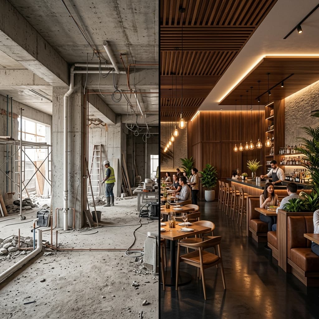Warehouse to Luxury Dining Transformation